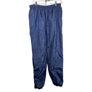 Foot Locker Navy Blue Nylon Track Pants Elastic Waist Size XL